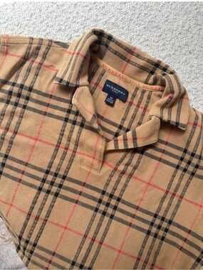 Burberry Tan Plaid Collared Tank Top
